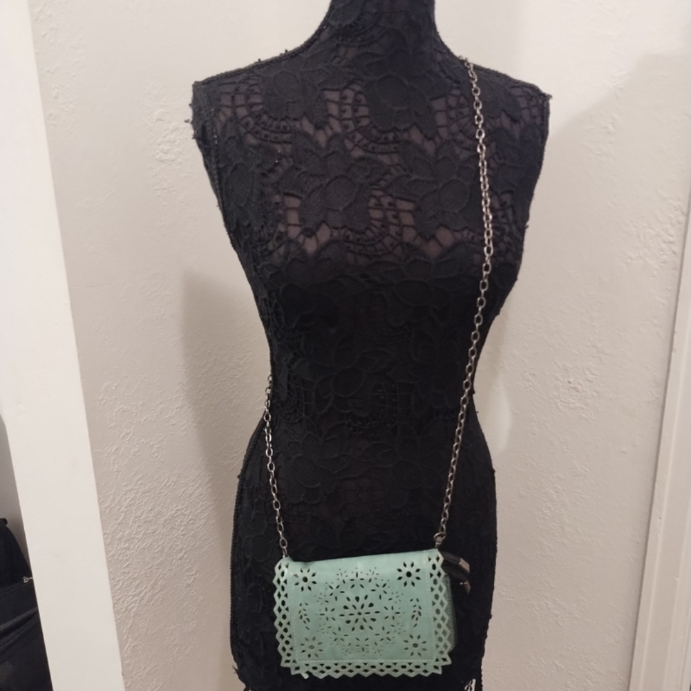 Source Unknown Mint Crossbody Bag With Laser-Cut … - image 1